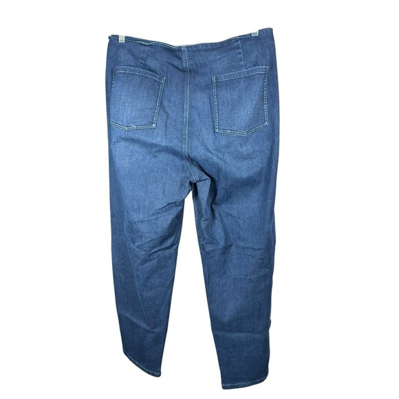 Eileen Fisher Women’s Lantern Pleated Denim Jeans | Blue Wide Leg Barrel Size 14 - Picture 7 of 10